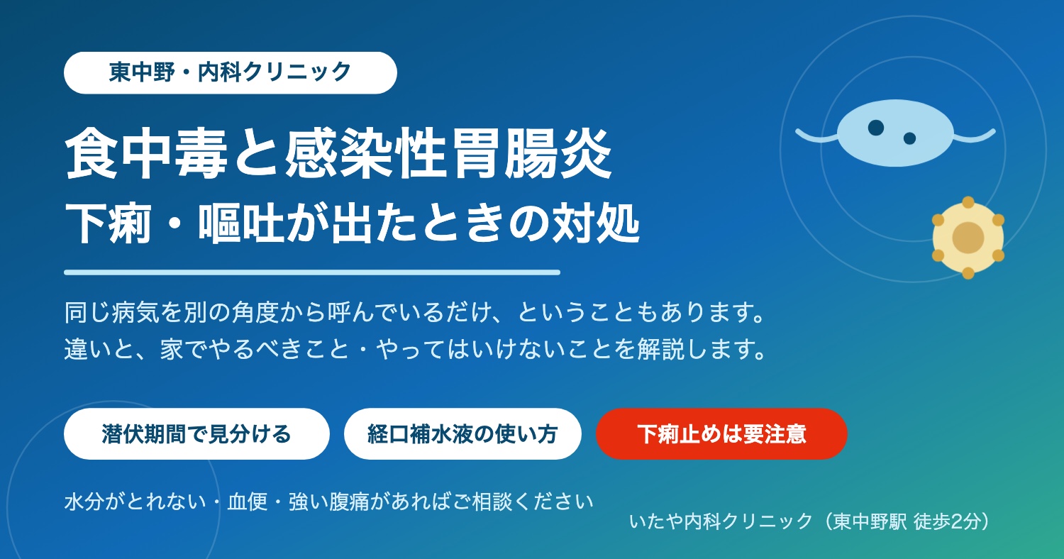 食中毒と感染性胃腸炎の違いと下痢・嘔吐の対処を東中野の内科が解説