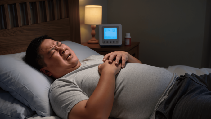 睡眠時無呼吸症候群(SAS)で呼吸が苦しい肥満男性